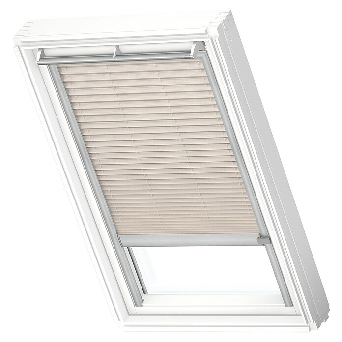Velux Dachfensterplissee FSL SK08 1275K (Farbe: Leinen - 1275K, Farbe Schiene: Aluminium, Solarbetrieben) | BAUHAUS