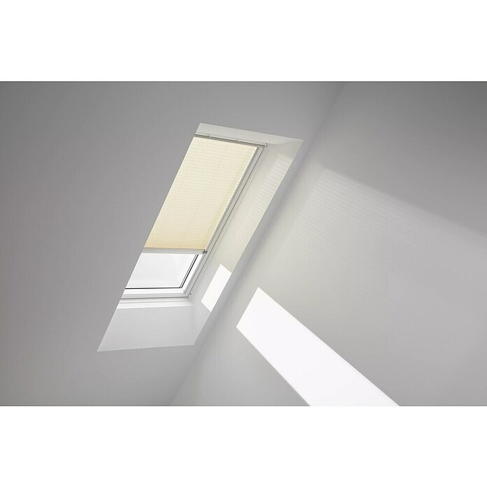 Velux Dachfensterplissee FSL PK08 1278K (Farbe: Cremebeige - 1278K, Farbe Schiene: Aluminium, Solarbetrieben) | BAUHAUS