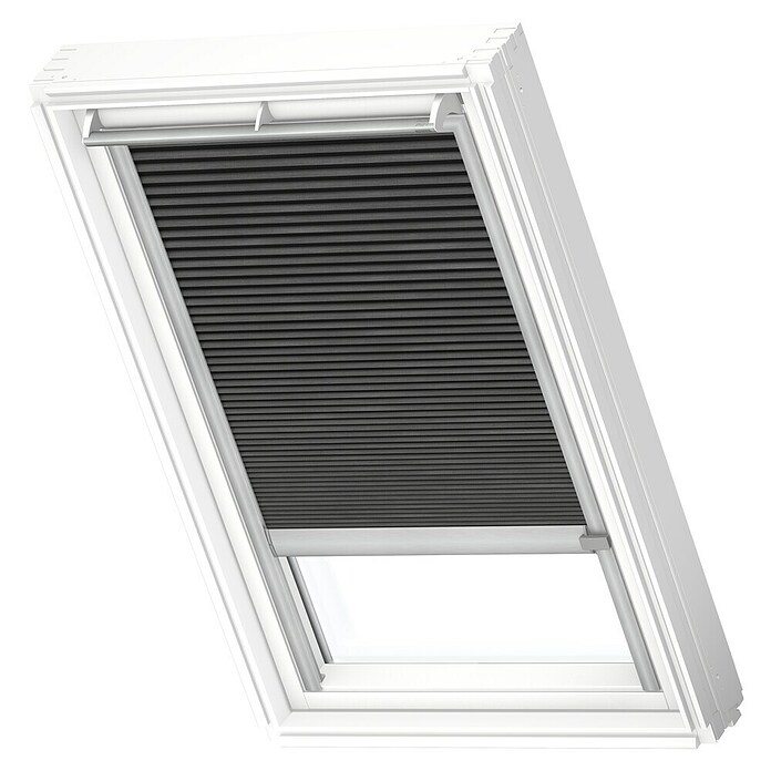 Velux Dachfensterplissee FSC U10 1047K (Farbe: Graphit - 1047K, Farbe Schiene: Aluminium, Solarbetrieben) | BAUHAUS