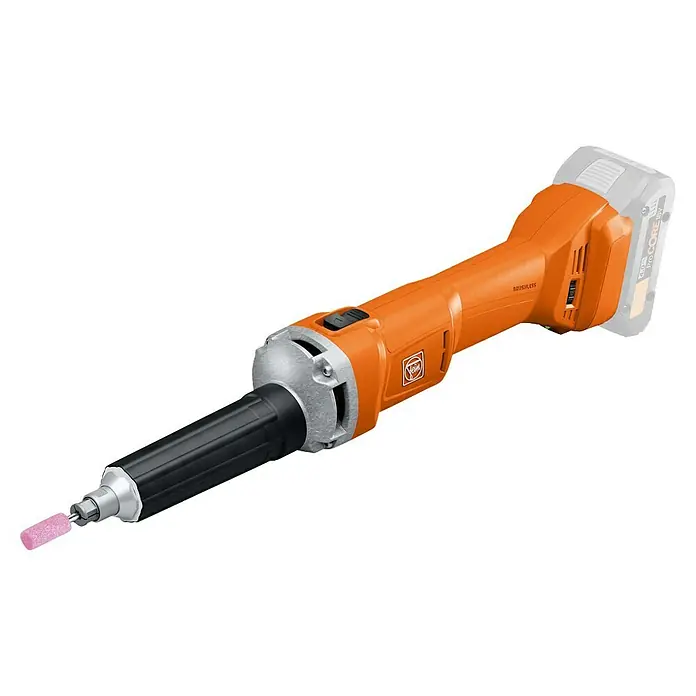 Fein AMPShare 18V Akku-Geradschleifer AGSZ 18-90 LBL AS - 18 V, Ohne Akku, Leerlaufdrehzahl: 2.900 U/min - 9.000 U/min - Fein Akku-Geradschleifer mit pinkem Schleifaufsatz, robust und ideal für anspruchsvolle Schleifarbeiten in verschiedenen Materialien.