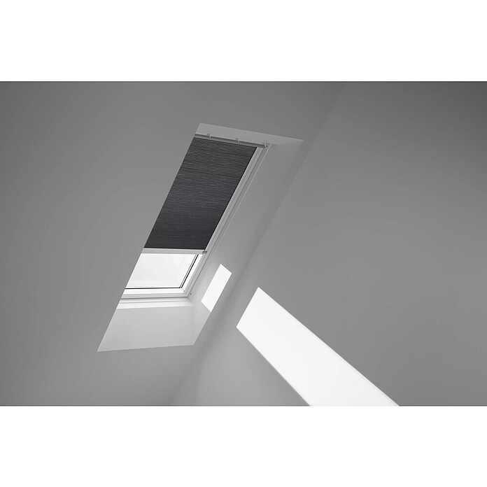 Velux Dachfensterplissee FSC U08 1170KWL (Farbe: Grautaupe - 1170KWL, Farbe Schiene: Weiß, Solarbetrieben) | BAUHAUS