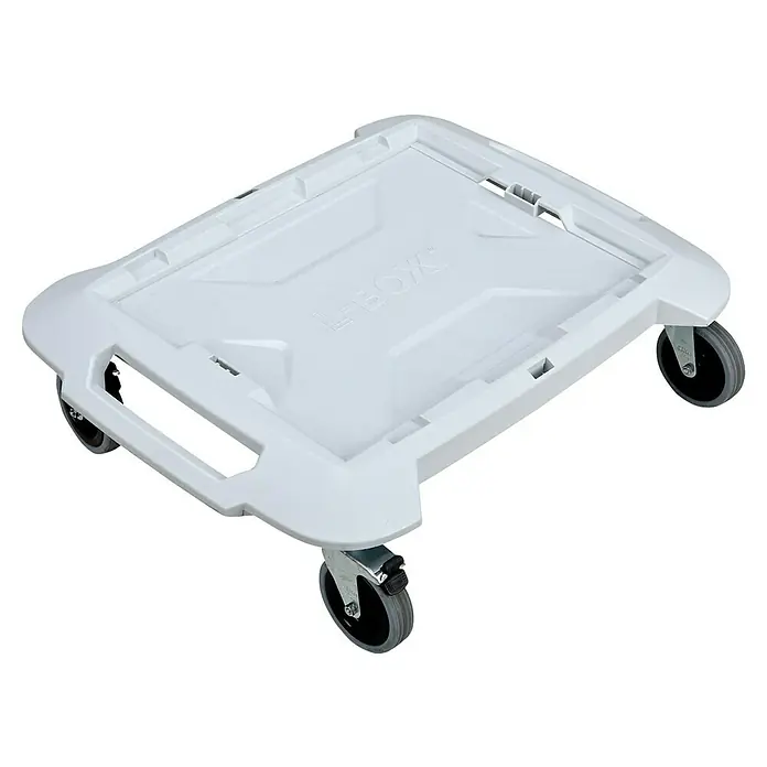 Fein Transportroller L-Boxx 136 238 - L x B x H: 492 x 646 x 184 mm, Traglast: 100 kg, Kunststoff - Weißer L-BOXX Transportroller aus Kunststoff mit vier Rollen zum einfachen Bewegen von Kisten.