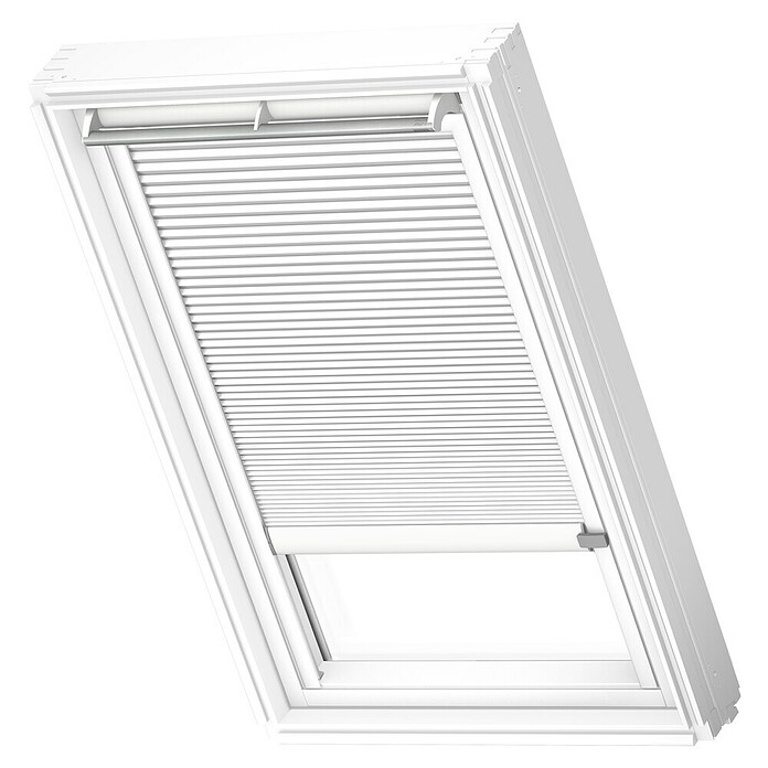 Velux Dachfensterplissee FSC UK08 1045KWL (Farbe: Weiß - 1045KWL, Farbe Schiene: Weiß, Solarbetrieben) | BAUHAUS