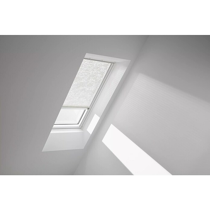 Velux Dachfensterplissee FSL U10 1256K (Farbe: Weiß - 1256K, Farbe Schiene: Aluminium, Solarbetrieben) | BAUHAUS