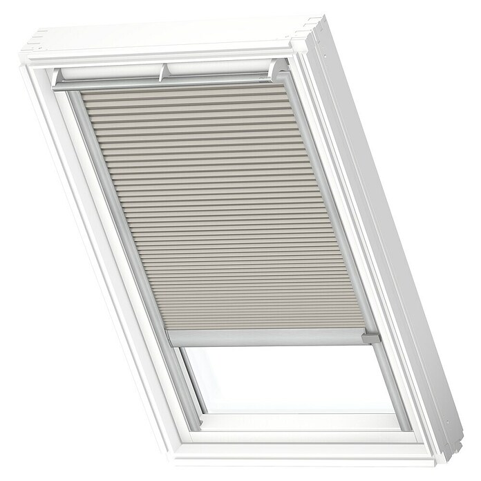 Velux Dachfensterplissee FSC S08 1171K (Farbe: Cremegrau - 1171K, Farbe Schiene: Aluminium, Solarbetrieben) | BAUHAUS