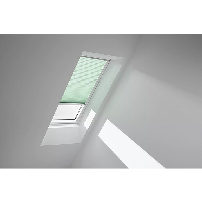 Velux Dachfensterplissee FSL UK10 1281KWL (Farbe: Mint - 1281KWL, Farbe Schiene: Weiß, Solarbetrieben) | BAUHAUS