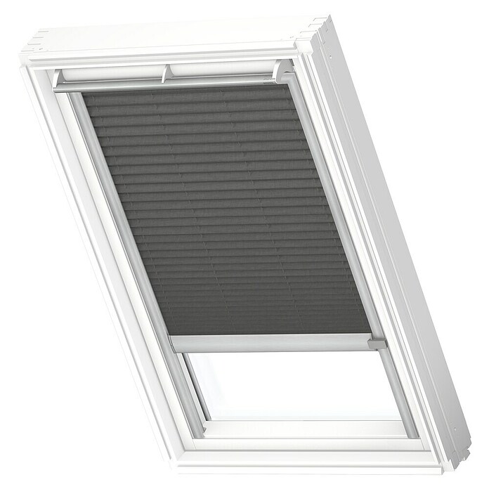 Velux Dachfensterplissee FSL M31 1274K (Farbe: Graphit - 1274K, Farbe Schiene: Aluminium, Solarbetrieben) | BAUHAUS
