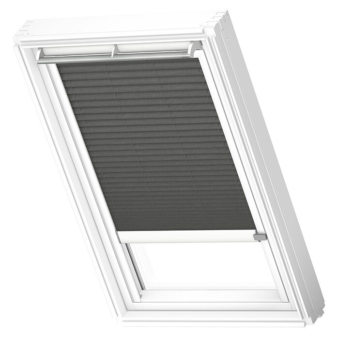 Velux Dachfensterplissee FSL M10 1274KWL (Farbe: Graphit - 1274KWL, Farbe Schiene: Weiß, Solarbetrieben) | BAUHAUS