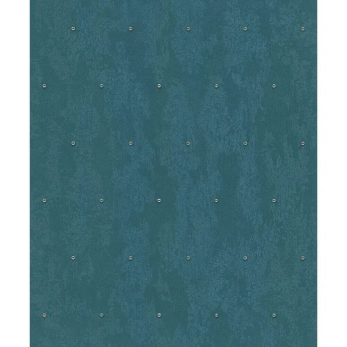Glööckler Pompöös Provence Vliestapete Glitzersteinchen - Grün/Blau, Metalloptik, 10,05 x 0,53 m - Blaue Wandpaneele mit dekorativen Akzenten, die eine elegante und stilvolle Atmosphäre schaffen. Ideal für moderne Innenräume.