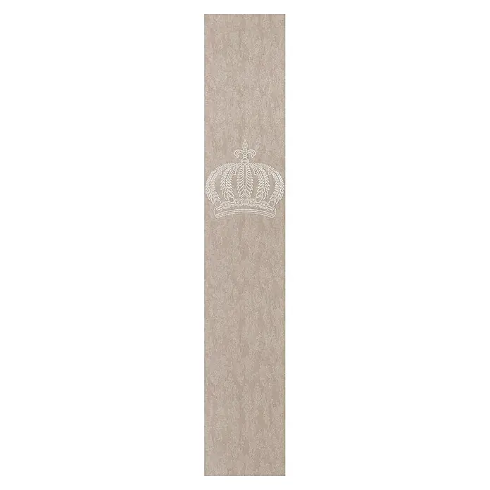 Glööckler Pompöös Provence Vliestapete Panel Krone - Rosa, Metalloptik, 3 x 0,53 m - Elegantes Hintergrundbild mit einer zarten, weißen Krone im Zentrum, ideal für stilvolle Designs und Dekorationen.