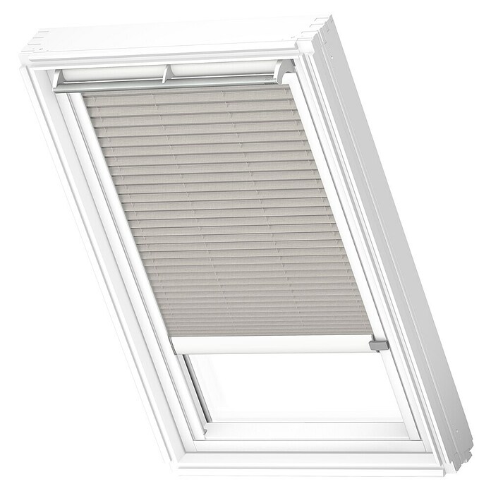 Velux Dachfensterplissee FSL CK02 1284KWL (Farbe: Silbergrau - 1284KWL, Farbe Schiene: Weiß, Solarbetrieben) | BAUHAUS