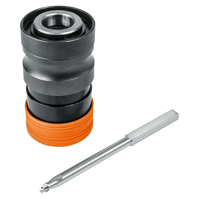 Fein Lochsägen-Adapter - Arbeitsdurchmesser: 0 mm - 40 mm - Das Bild zeigt eine Stihl Führungshülse mit Montagewerkzeug, ideal für präzise Arbeiten und einfache Installation.