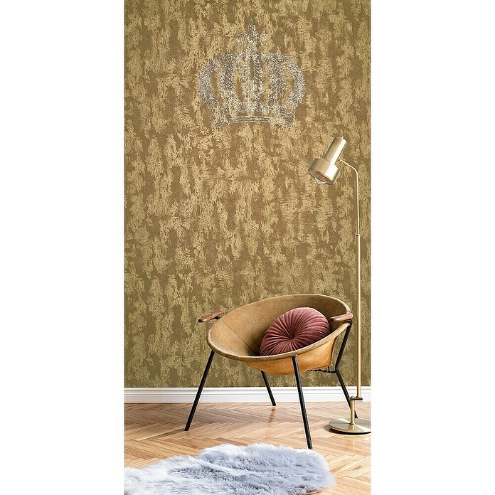 Glööckler Pompöös Provence Vliestapete Panel Krone (Gold, Metalloptik, 3 x 0,53 m) | BAUHAUS