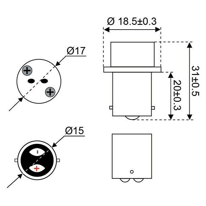 Talamex Sockeladapter für Boote (Sockel: BA15d auf G4)