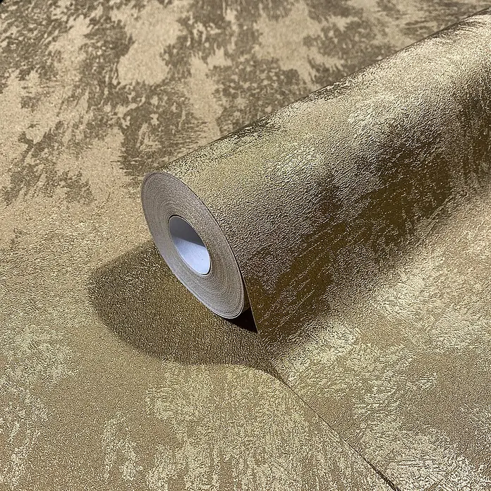 Glööckler Pompöös Provence Vliestapete - Gold, Metalloptik, 10,05 x 0,53 m - Eine Rolle goldene Tapete mit einem einzigartigen Muster, die eine luxuriöse und elegante Note verleiht.