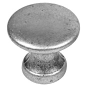Nesu Pomo para muebles 347PT (Ø x Al: 25 x 22 mm, Acero, Plateado, Mate antiguo)