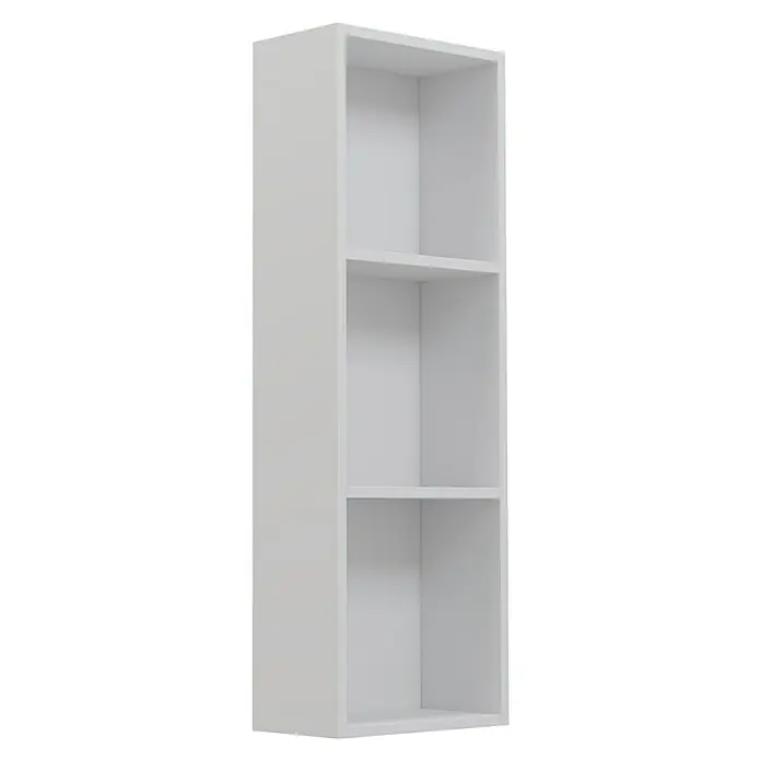 Camargue Espacio Modulregal - 30 x 17 x 90 cm, Weiß - Das Bild zeigt ein Regal in Weiß mit drei Fächern. Es ist ein praktisches Möbelstück zur Aufbewahrung und Präsentation von Gegenständen.