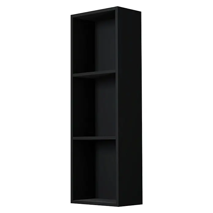 Camargue Espacio Modulregal - 30 x 17 x 90 cm, Anthrazit - Schwarzes Bücherregal mit drei Fächern. Ideal für die Aufbewahrung von Büchern, Dekorationen und anderen Gegenständen im Wohnbereich.