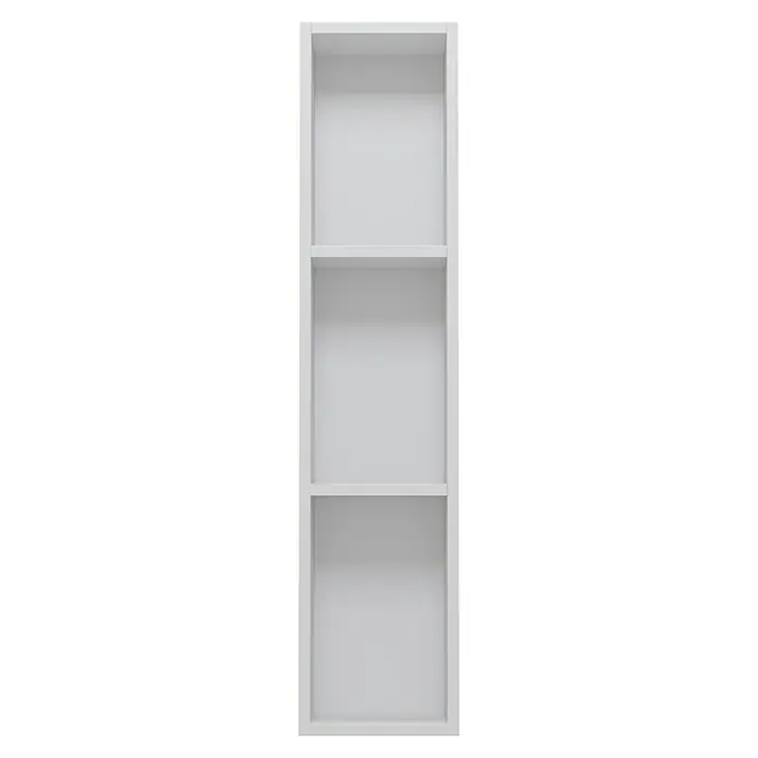 Camargue Espacio Modulregal - 20 x 17 x 90 cm, Weiß - Nahaufnahme eines leeren, weißen Bücherregals mit klaren Linien und minimalistischem Design, ideal für modernes Wohnen.