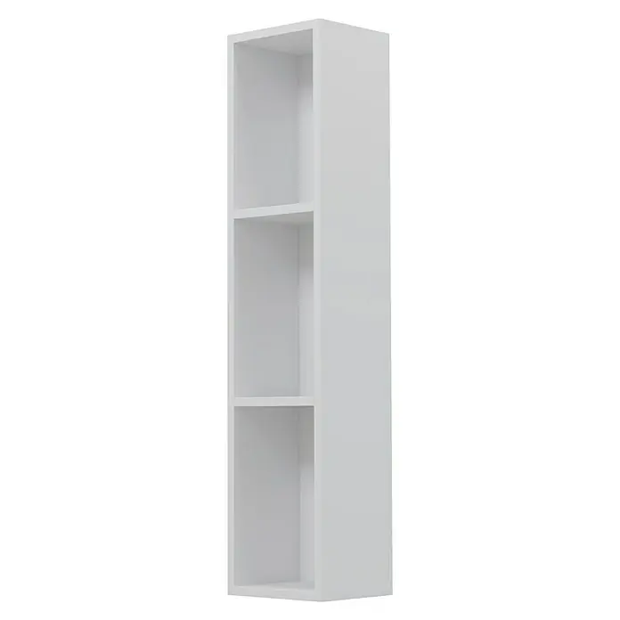 Camargue Espacio Modulregal - 20 x 17 x 90 cm, Weiß - Ein weißes, hochformatiges Regal mit drei Fächern, ideal zur Aufbewahrung und Präsentation von Büchern oder Dekoartikeln. Schlicht und funktional.