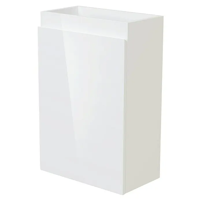 Camargue Espacio Waschtischunterschrank - 40 x 22 x 60 cm, Gama weiß glänzend - Elegantes, glänzend weißes Waschbeckenunterschrank-Design für moderne Badezimmer, das Stauraum mit stilvoller Ästhetik verbindet.