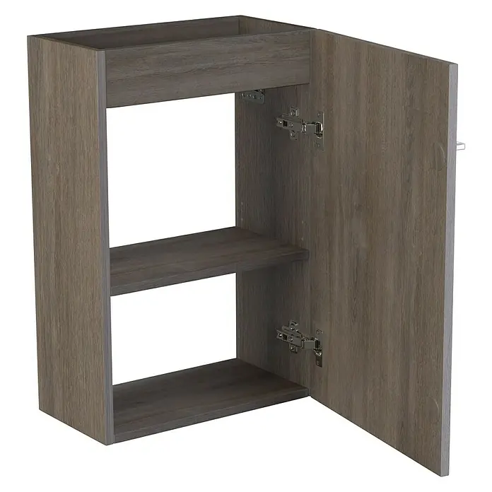 Camargue Espacio Waschtischunterschrank - 40 x 22 x 60 cm, Faro - Offener Hängeschrank aus Holz mit zwei Regalen und einer Tür. Perfekt für Bad oder Küche, bietet er stilvollen Stauraum.