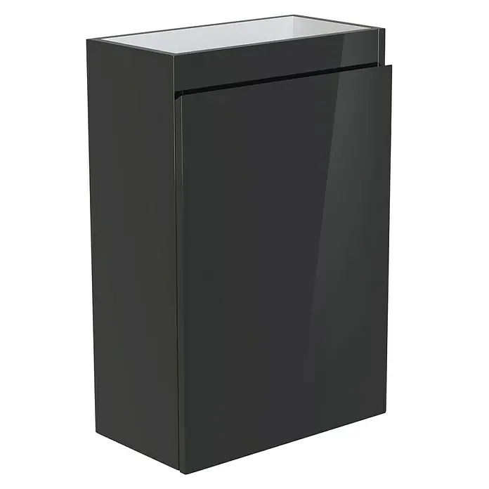 Camargue Espacio Waschtischunterschrank - 40 x 22 x 60 cm, Gama anthrazit glänzend - Ein eleganter, hängender Waschtischunterschrank in Anthrazit. Das moderne Möbelstück bietet stilvollen Stauraum im Badezimmer.