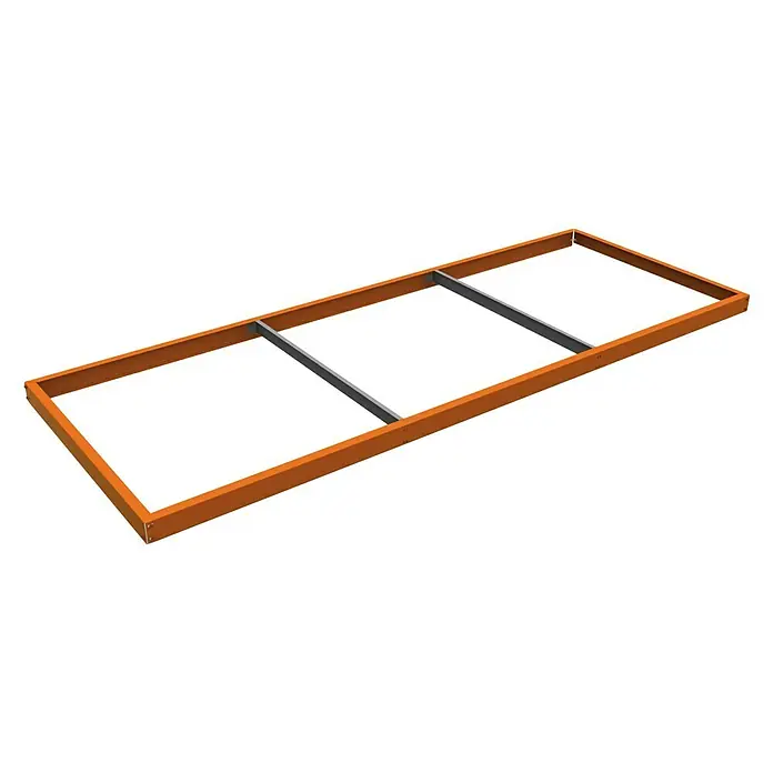 Simonrack Simonforte Estante adicional - L x An: 240 x 60 cm, Naranja - Imagen de un marco metálico rectangular naranja con dos travesaños grises sobre un fondo blanco.