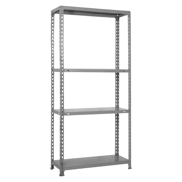 Simonrack Simonclick Estantería metálica Ecoclick Mini - Al x An x Pr: 150 x 80 x 50 cm, Capacidad de carga por balda: 70 kg, Número de baldas: 4 ud., Inserción, Gris - Estantería metálica gris con cuatro estantes para almacenamiento y organización. Ideal para garaje, sótano o trastero, robusta y duradera.