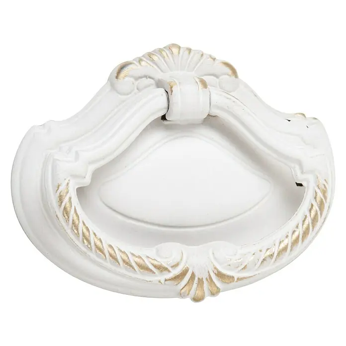 Nesu Tirador para muebles 218BBB1 - L x An x Al: 6,8 x 5 x 1,8 cm, Acero - Tirador blanco con detalles dorados para realzar muebles.