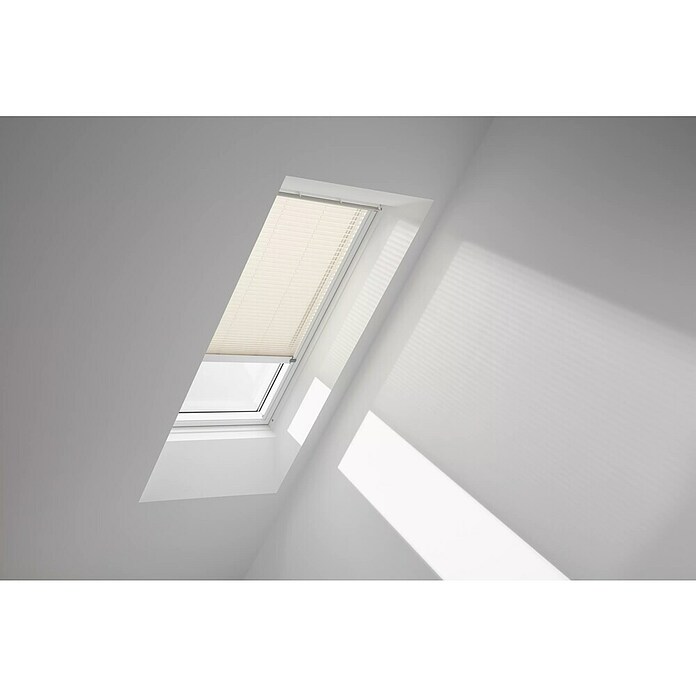 Velux Dachfensterplissee FSL CK02 1283KWL (Farbe: Champagner - 1283KWL, Farbe Schiene: Weiß, Solarbetrieben) | BAUHAUS