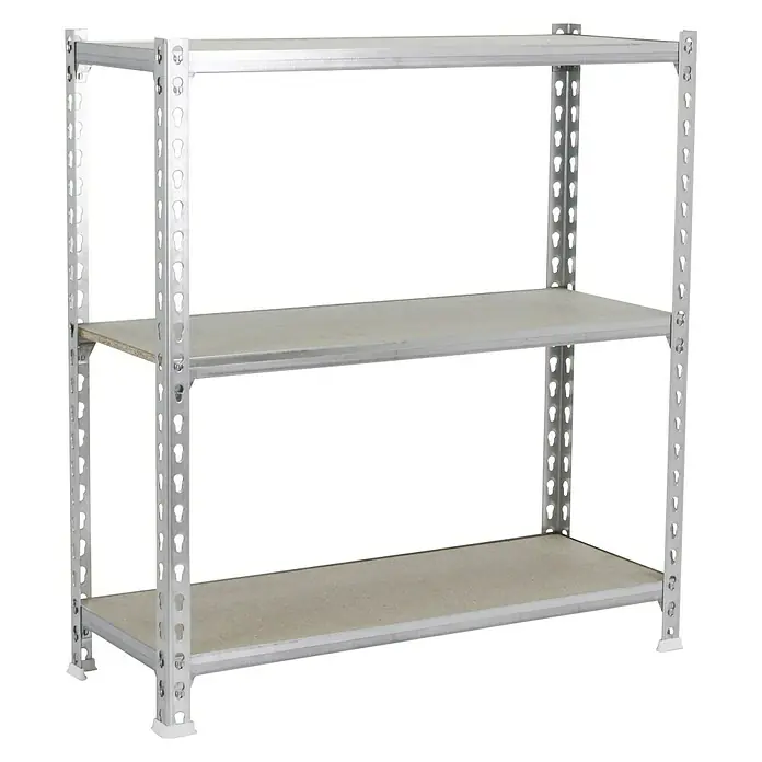 Simonrack Maderclick Metallregal Maderclick - H x B x T: 90 x 90 x 40 cm, Traglast pro Boden: 150 kg, Anzahl Böden: 3 Stk., Stecken, Silber - Stabiles Regal mit zwei Regalböden, ideal für Lagerung und Organisation. Metallkonstruktion mit verstellbaren Böden.