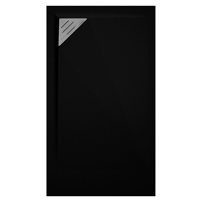 Duplach Plato de ducha Mío (L x An: 210 x 90 cm, Material compuesto, Negro, Rejilla a la izquierda) | BAUHAUS