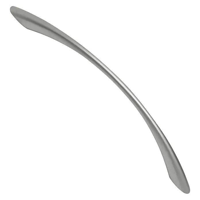 Nesu Tirador para muebles 868817 - L x An x Al: 11,5 x 0,9 x 2,6 cm, Acero, Cromado mate, Distancia entre orificios: 128 mm - Tirador de mueble plateado con forma curva, ideal para armarios y cajones que necesiten un toque moderno. El diseño elegante añadirá estilo a cualquier espacio.