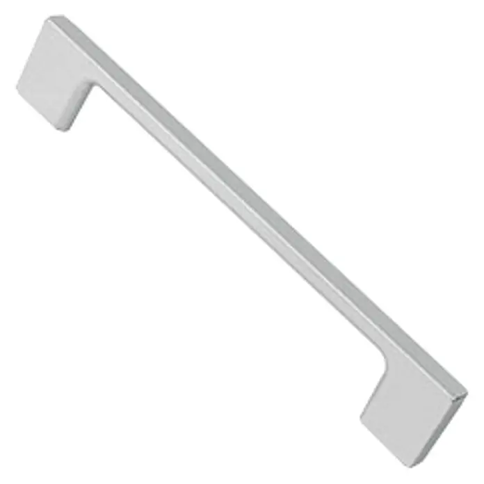 Nesu Tirador para muebles 79617 - L x An x Al: 12,8 x 0,8 x 2,4 cm, Acero, Cromado - Un tirador de metal elegante y moderno para armarios, ideal para cajones y alacenas. Destaca por su diseño minimalista y contemporáneo.