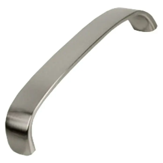 Nesu Tirador para muebles 818616 - L x An x Al: 10,5 x 1,2 x 2,1 cm, Acero, Níquel, Distancia entre orificios: 96 mm - Tirador de mueble de acero inoxidable, curvo. Diseño elegante para muebles modernos y armarios de cocina, duradero.