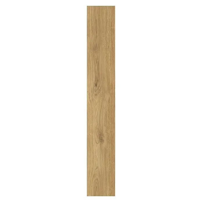 Laminado Hidro Duero - 1.200 x 191 x 8 mm, AC5, Resistente al agua - Primer plano de una sola tabla de madera con un bello patrón de veta, destacando el aspecto natural de la madera.
