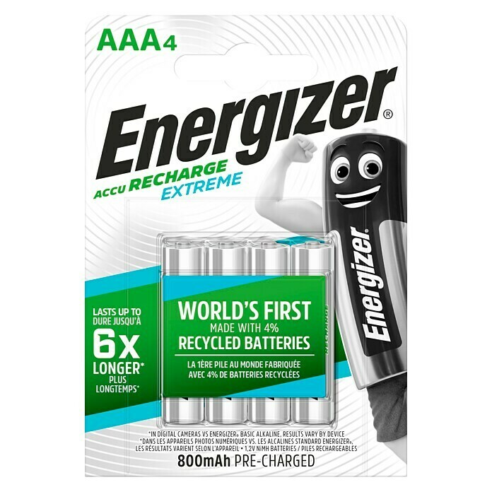 Energizer Akku Rechargeable Extreme (Micro AAA, 1,2 V, 4 Stk.)