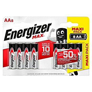Energizer Max Alkaline-Batterie (Mignon AA, Alkali-Mangan, 8 Stk.)