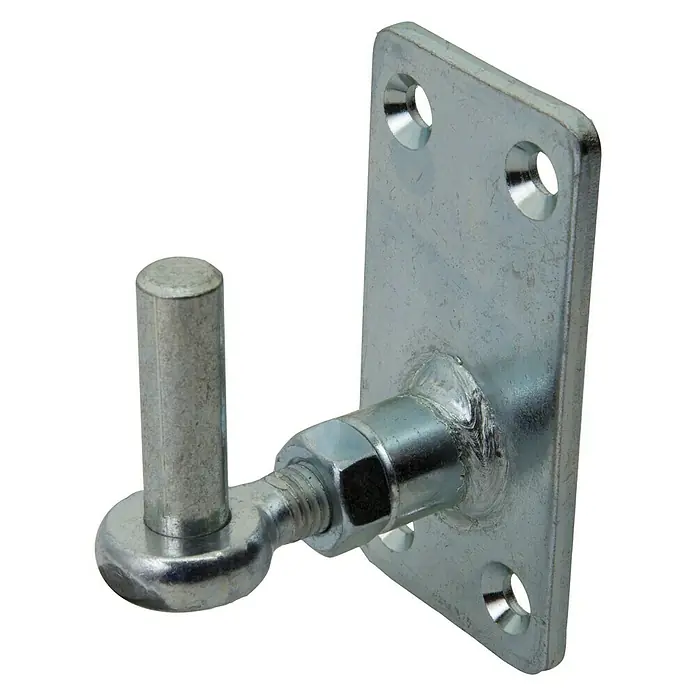 Stabilit Kloben - L x B x H: 5 x 50 x 100 mm, Durchmesser Dorn: 13 mm, Verstellbar: 0 mm - 20 mm - Metall-Scharnier mit Bolzen und rechteckiger Platte mit Befestigungslöchern, ideal für robuste Anwendungen.
