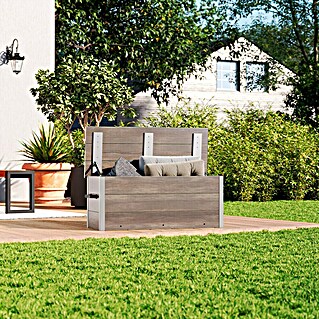 Dobar Garten-Aufbewahrungsbox (L x B x H: 115 x 45 x 86 cm, Silbergrau, Verbundwerkstoff)