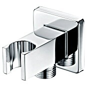 Soporte para ducha IMEX Soporte cuadrado para mango de ducha con salida de agua (Cromo) | BAUHAUS