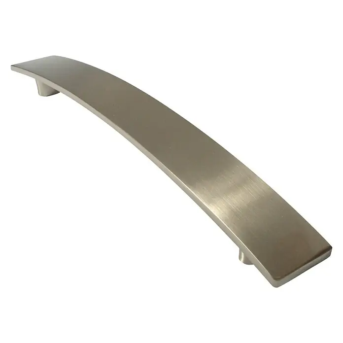Nesu Tirador para muebles 801016 - L x An x Al: 20,4 x 2,8 x 2,5 cm, Acero, Níquel - Elegantes tiradores de muebles curvos de níquel cepillado que añaden un toque elegante a su hogar. Diseño de alta calidad para muebles modernos.