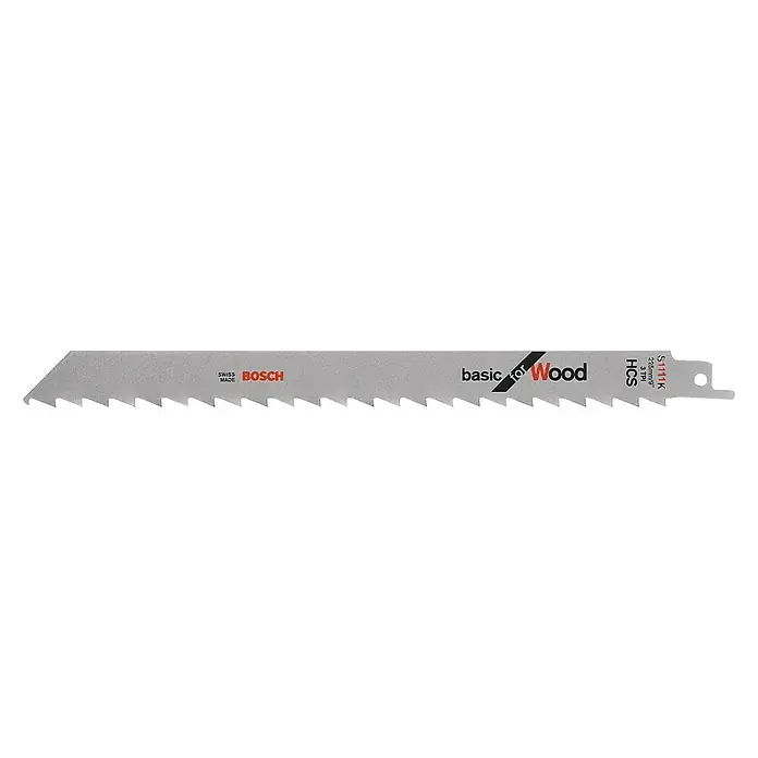 Bosch Hoja de sierra de sable S 1111 K Basic for Wood - Madera, Largo: 225 mm - Hoja de sierra de calar Bosch S 1111 K Basic for Wood, una herramienta de alta calidad para serrar madera. Ideal para cortes precisos y limpios en varios tipos de madera.