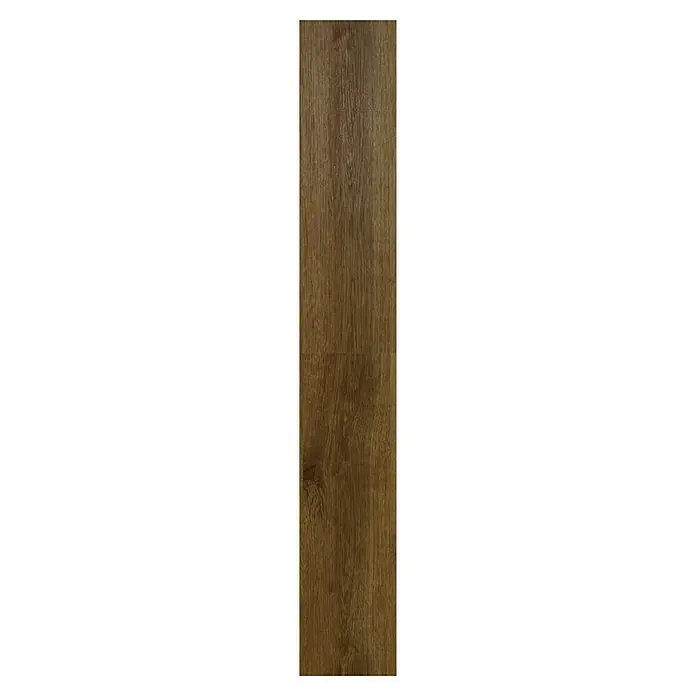 Suelo vinílico SPC Roble Braga - 1.220 x 180 x 5,5 mm, Marrón, Resistente al agua - Primer plano de una tabla de madera texturizada en tonos marrones cálidos, ideal para interiores rústicos y modernos.