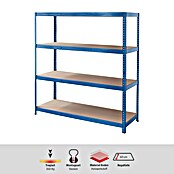 Regalux Metall-Schwerlastregal XXL (60 x 160 x 180 cm, Traglast: 350 kg/Boden, Stecken)