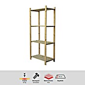 Regalux Holzregal Grundelement simple (40 x 75 x 170 cm, Traglast: 45 kg/Boden, Holz)