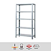 Regalux Metall-Schwerlastregal (50 x 120 x 188 cm, Traglast: 200 kg/Boden)