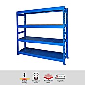 Regalux Metall-Schwerlastregal Jumbo Grundregal (60 x 200 x 200 cm, Traglast: 600 kg/Boden, Stecken)