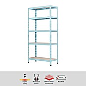 Regalux Metallregal (H x B x T: 180 x 90 x 40 cm, Traglast pro Boden: 175 kg, Anzahl Böden: 5 Stk., Hellgrün, Stecken) | BAUHAUS